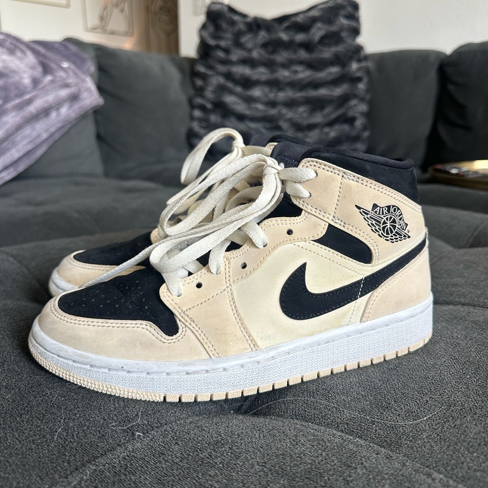 Nike Black and Cream Mid-Top Sneakers
